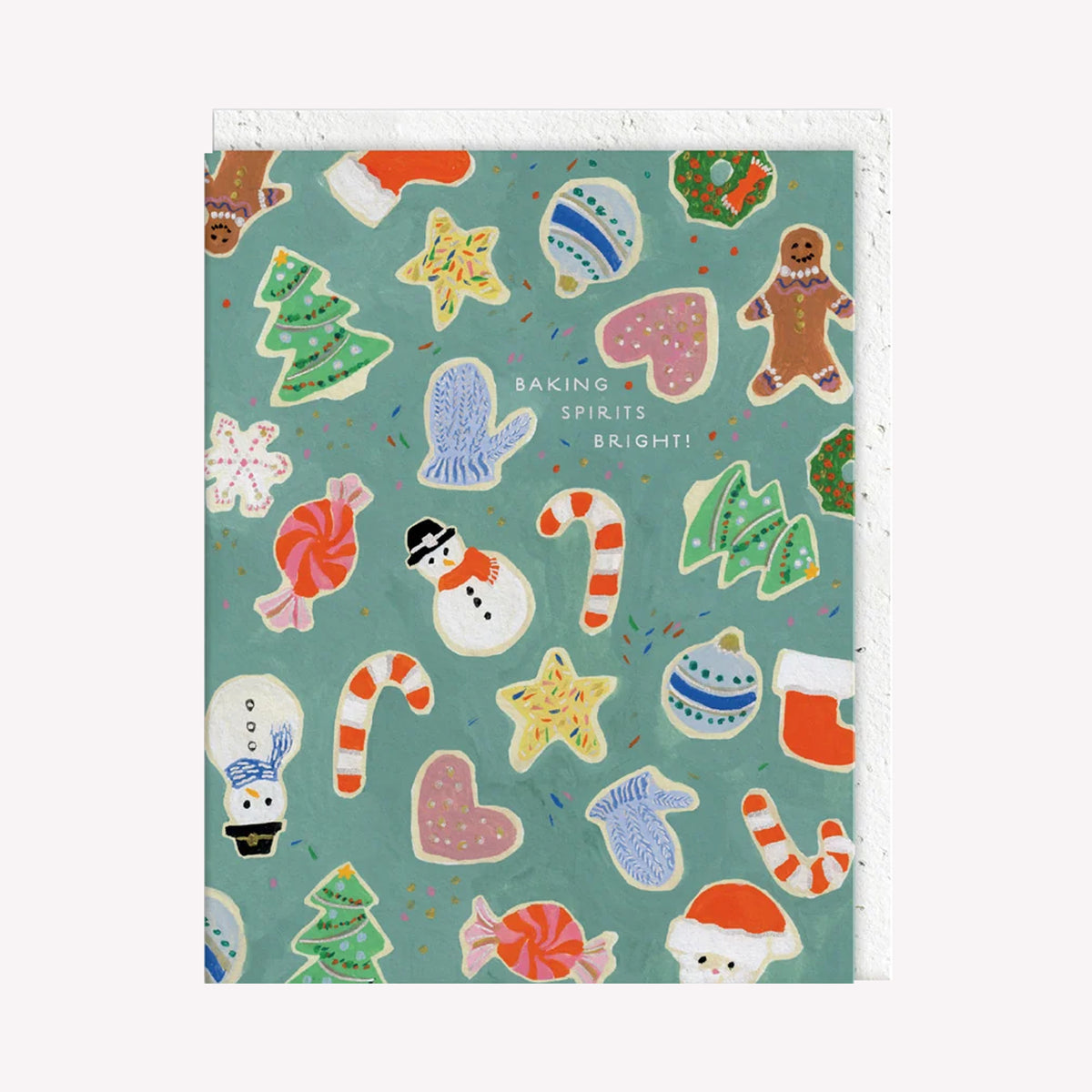 Baking Spirits Bright Gingerbread Christmas Greetings Card
