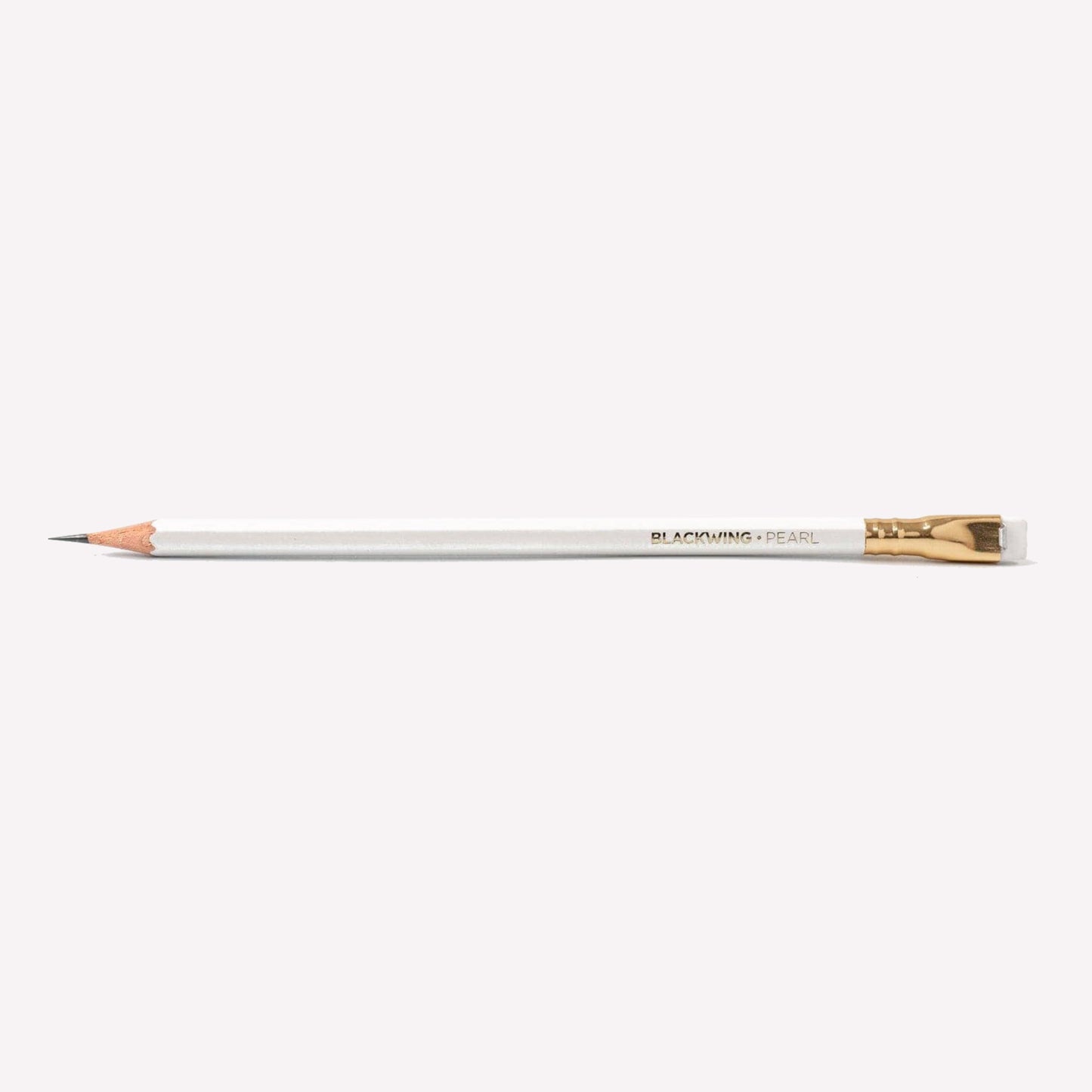 Blackwing pearl graphite drawing pencil with a white barrel and white eraser.