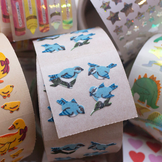 Stickermagic Fuzzy Bluebirds Mini Sticker Sheet