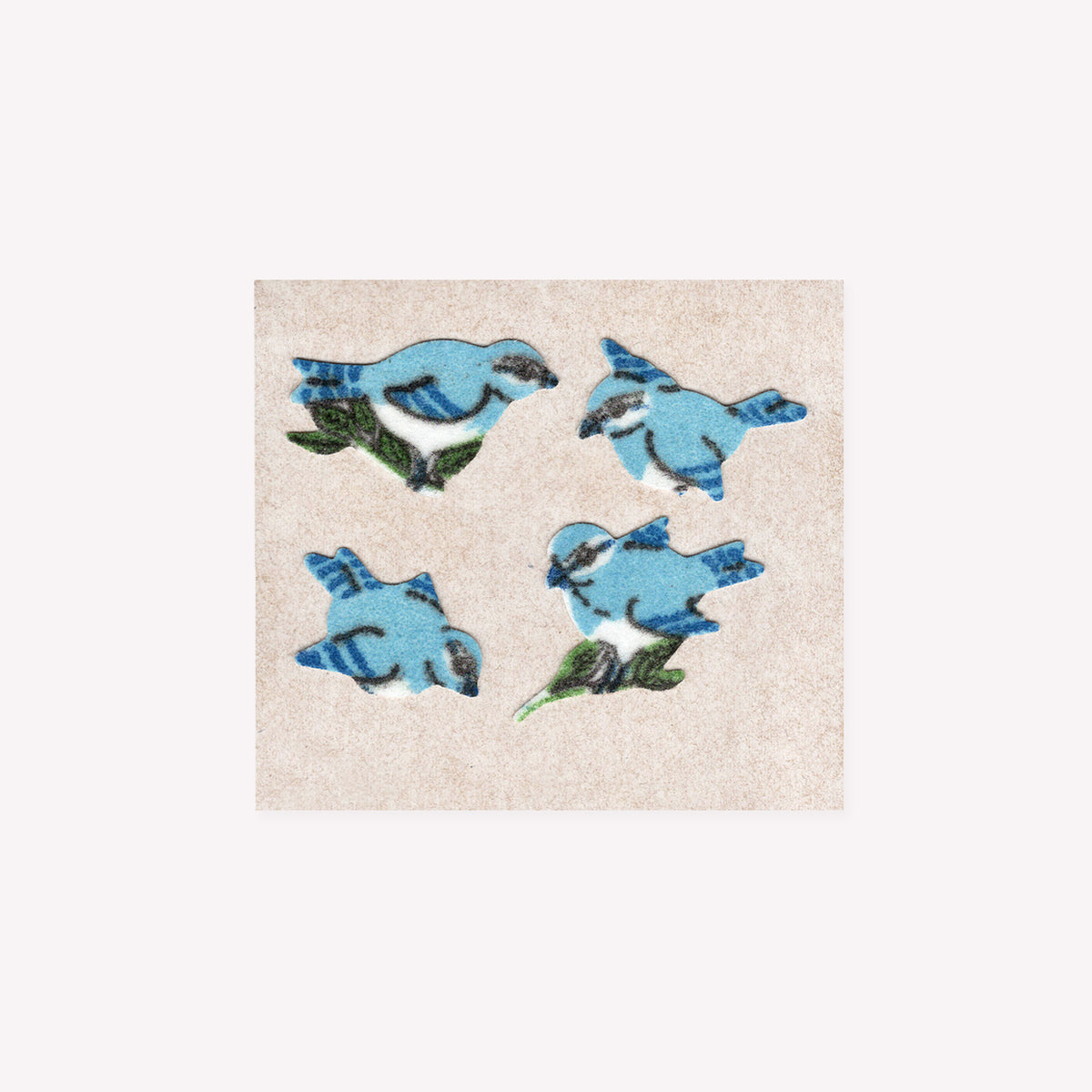 Stickermagic Fuzzy Bluebirds Mini Sticker Sheet