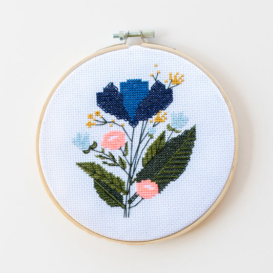 Cotton Clara Midnight Floral Cross Stitch Kit