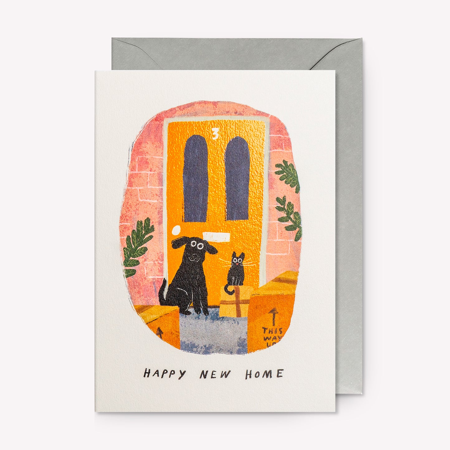 Dog and Cat Happy New Home Greetings Card