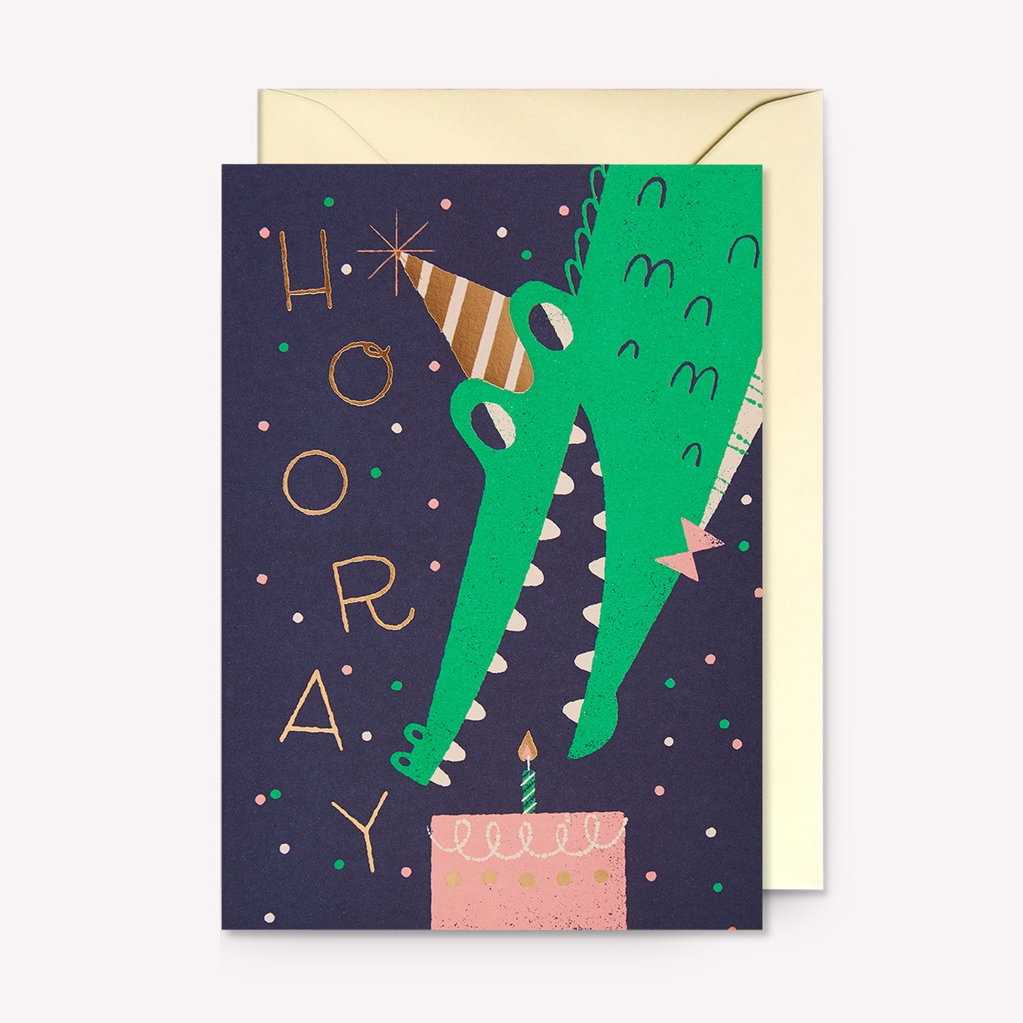 Hooray Crocodile Birthday Greetings Card