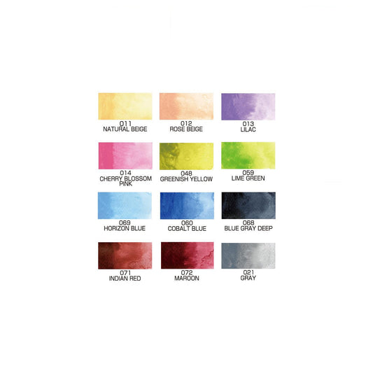 Kuretake Gansai Tambi Spring 12 Colour Japanese Watercolour Set