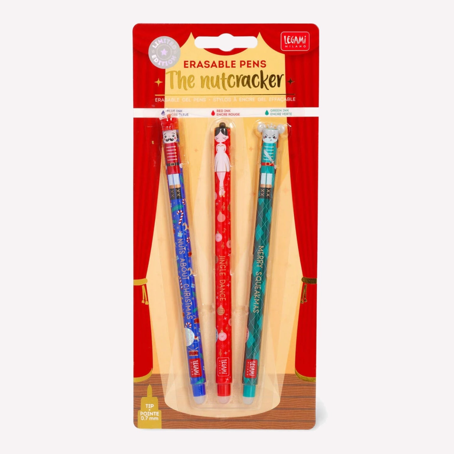 The Nutcracker Christmas Erasable Gel Pen (Singles & Set of 3)