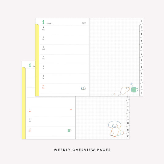 Midori 2027 Dog B6 Pocket Diary