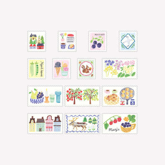 Midori Yuru Log Postage Stamp Sticker Roll