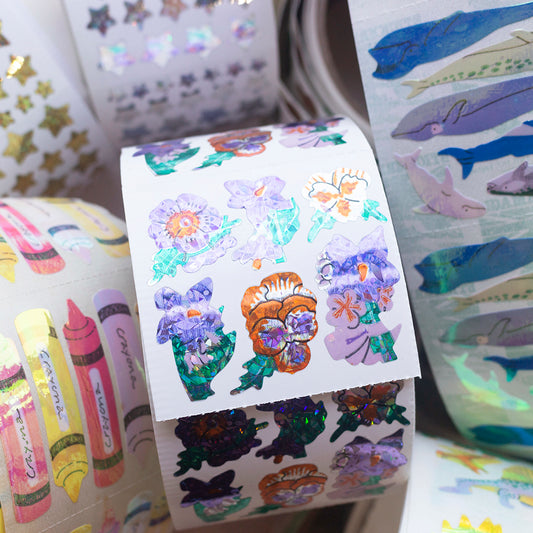 Stickermagic Prismatic Pansies Mini Sticker Sheet