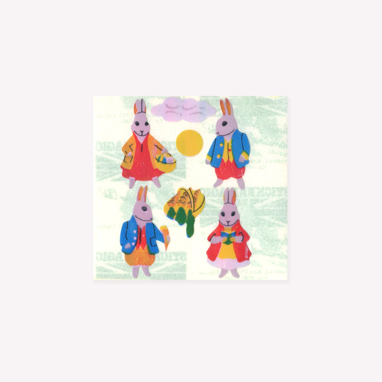 Stickermagic Pearlie Country Rabbits Mini Sticker Sheet