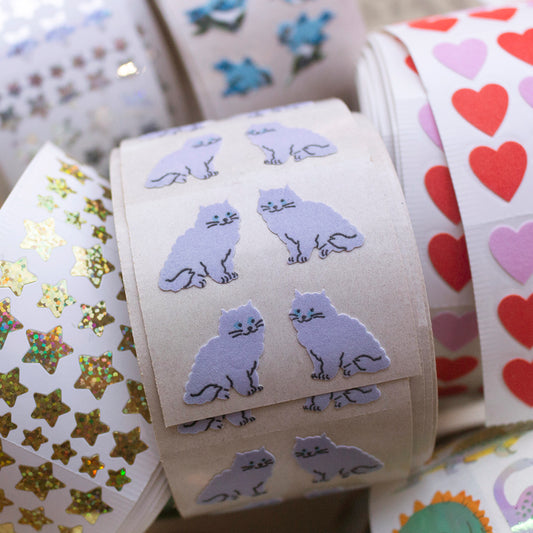 Stickermagic Fuzzy Purple Cats Mini Sticker Sheet