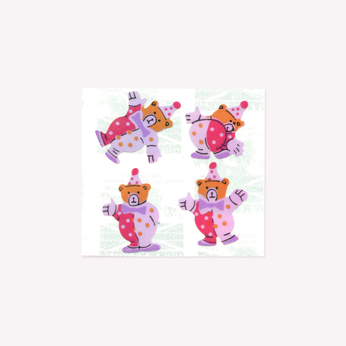 Stickermagic Pearlie Teddy Clowns Mini Sticker Sheet