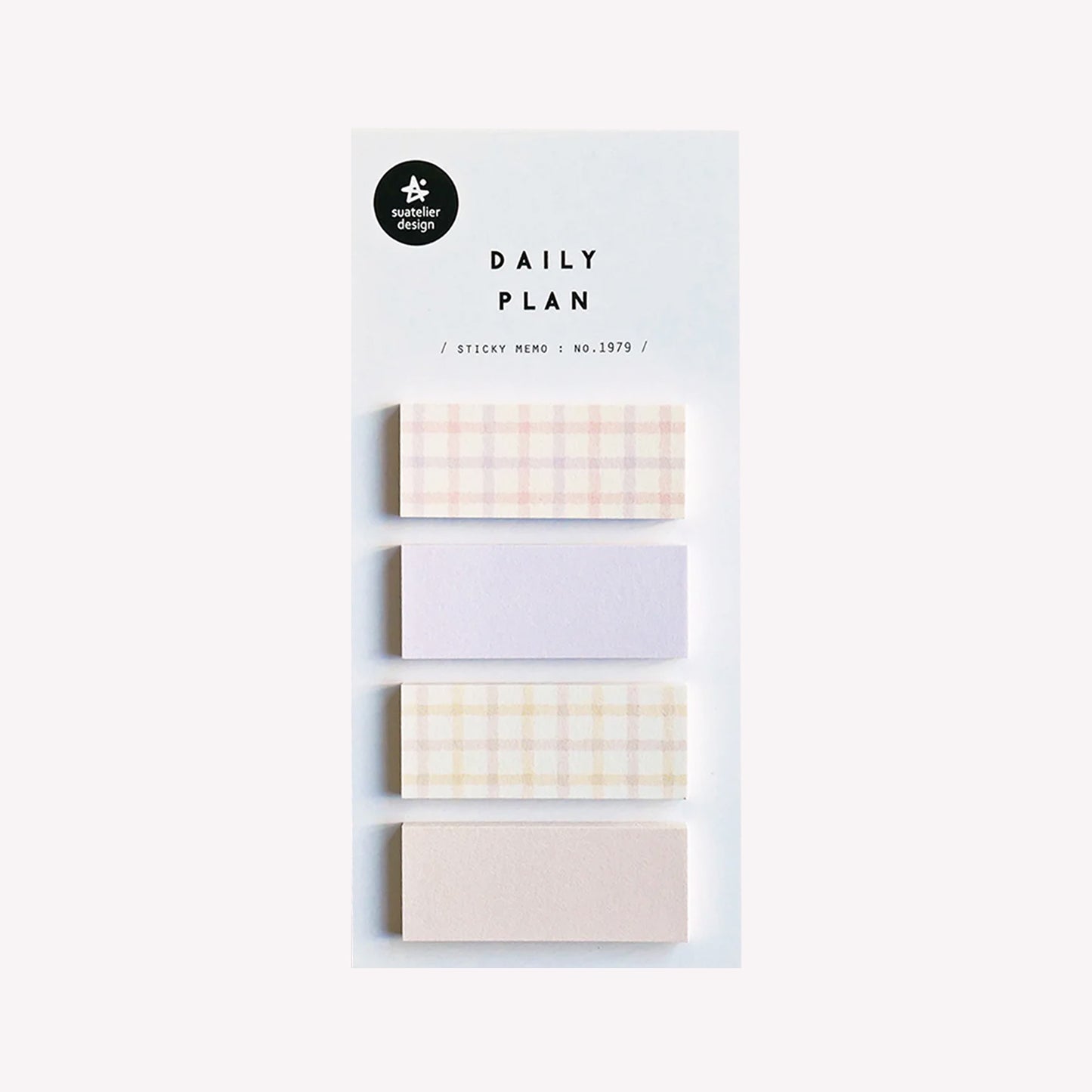 Suatelier Daily Plan Purple & Orange Check Sticky Notes