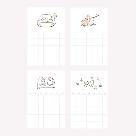 Suatelier Monthly Plan Calendar Cat Stickers