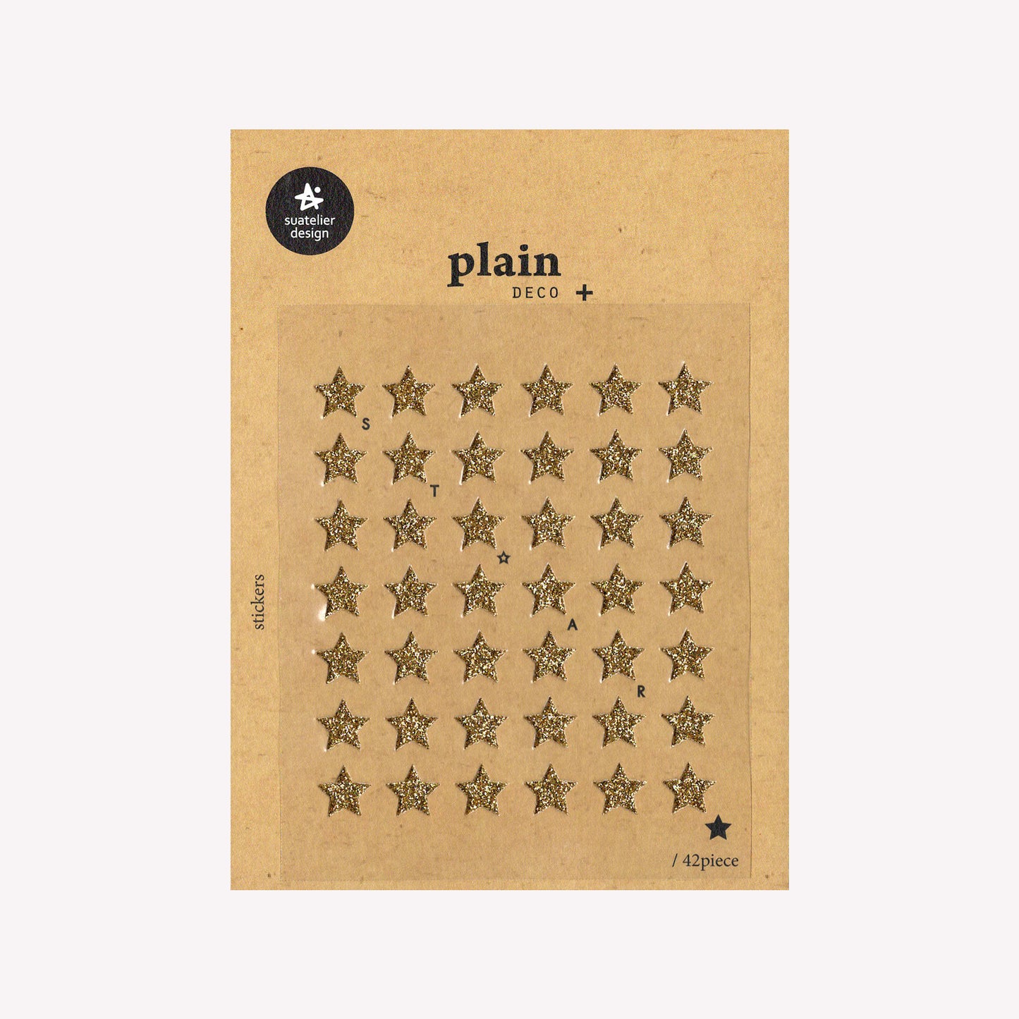 Suatelier Plain Sparkly Gold Star Sticker Sheet