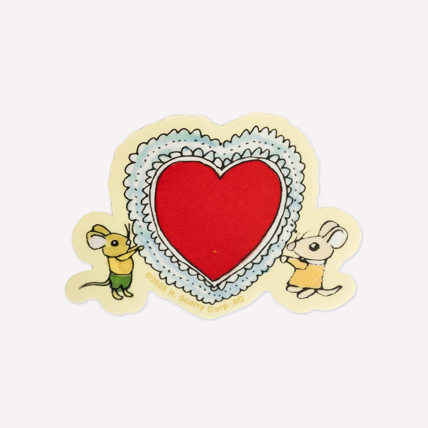 3P4 x Richard Scarry Mice Heart Sticker