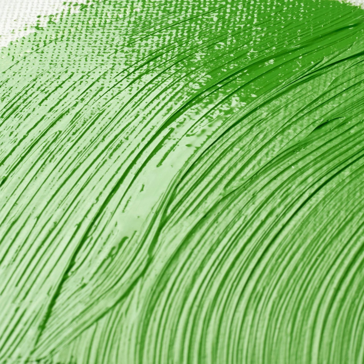 Green oil colour swatch of Winsor & Newton's Artists Gloss Varnish over oil colour, giving a protective, high gloss finish to oil paintings.