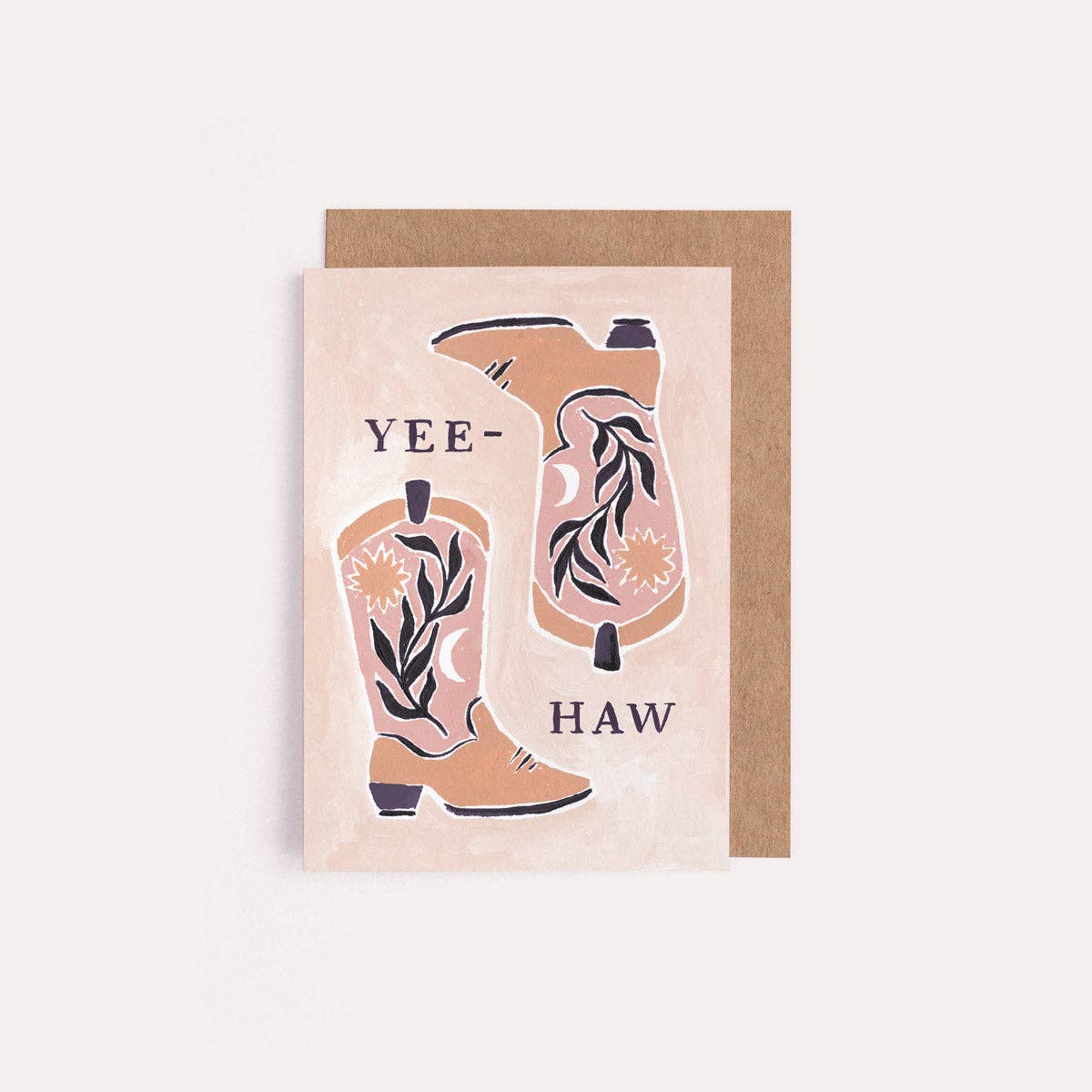 Yee-Haw Cowboy Boots Mini Greetings Card