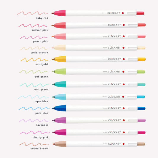 Zebra Clickart Retractable Felt Tip Marker Pen