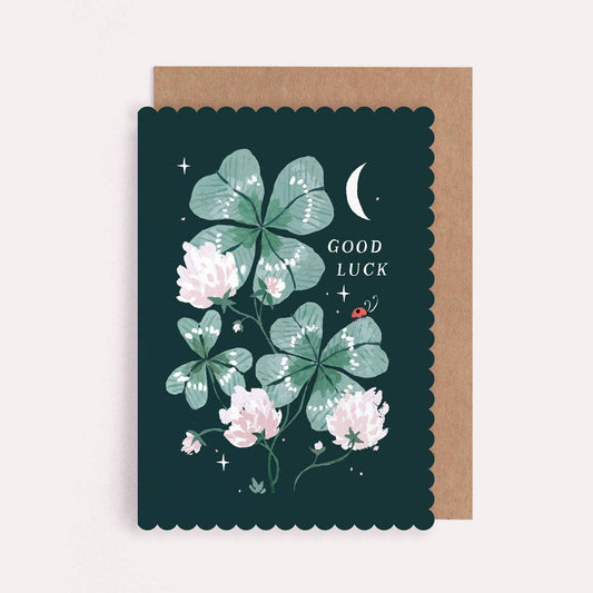 Lucky Shamrock Garden Good Luck Greetings Card