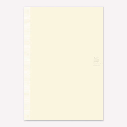 MD Paper A5 Notebook with a minimalist cream cover embossed with the MD logo. 