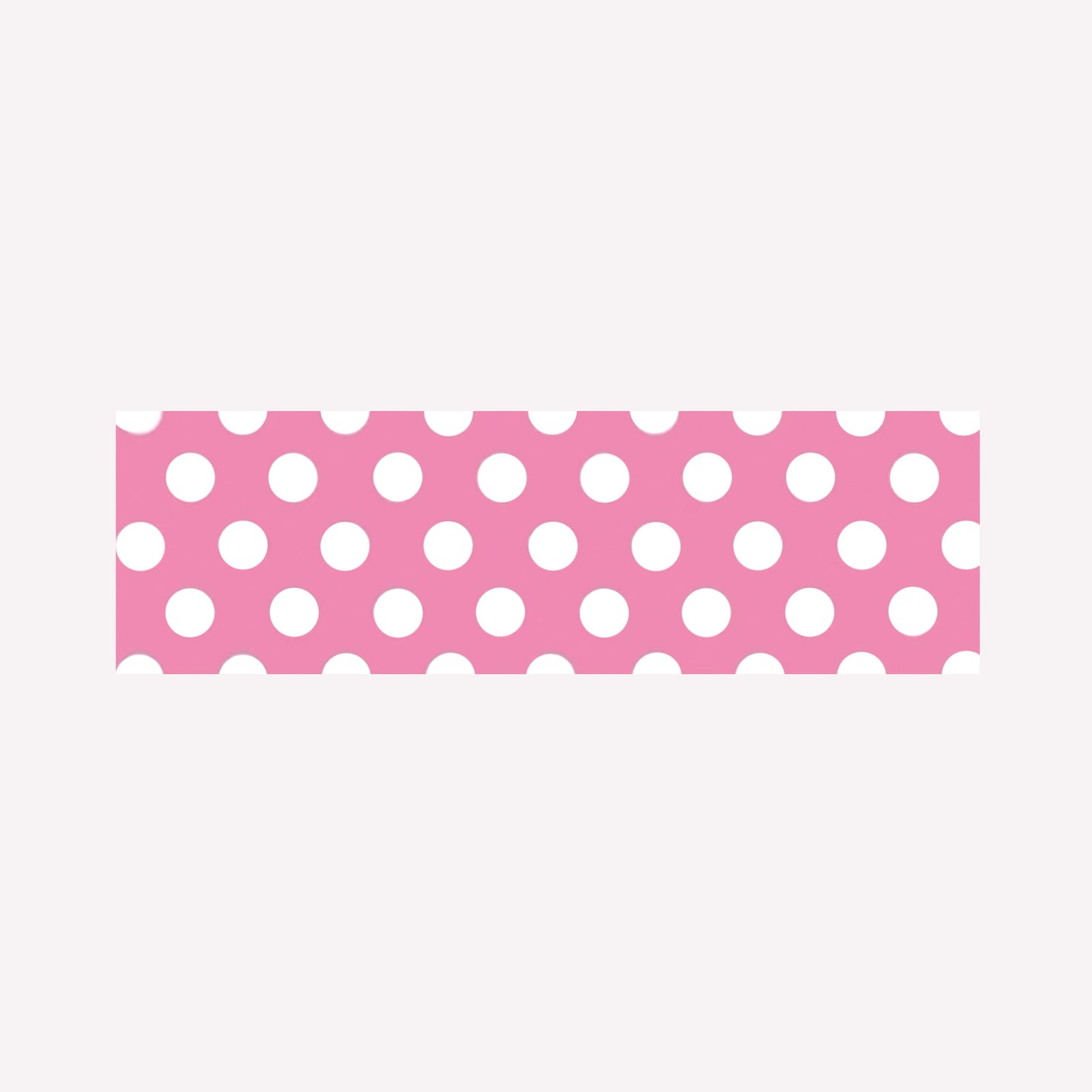 Swatch of MT Washi aurora pink tape with a pattern of white polkadots. 