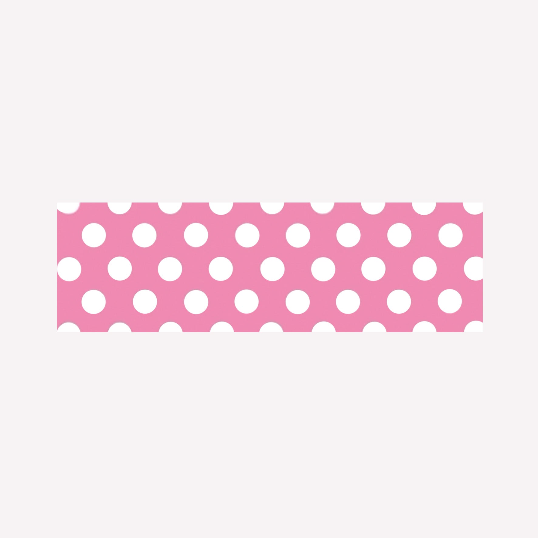 Swatch of MT Washi aurora pink tape with a pattern of white polkadots. 