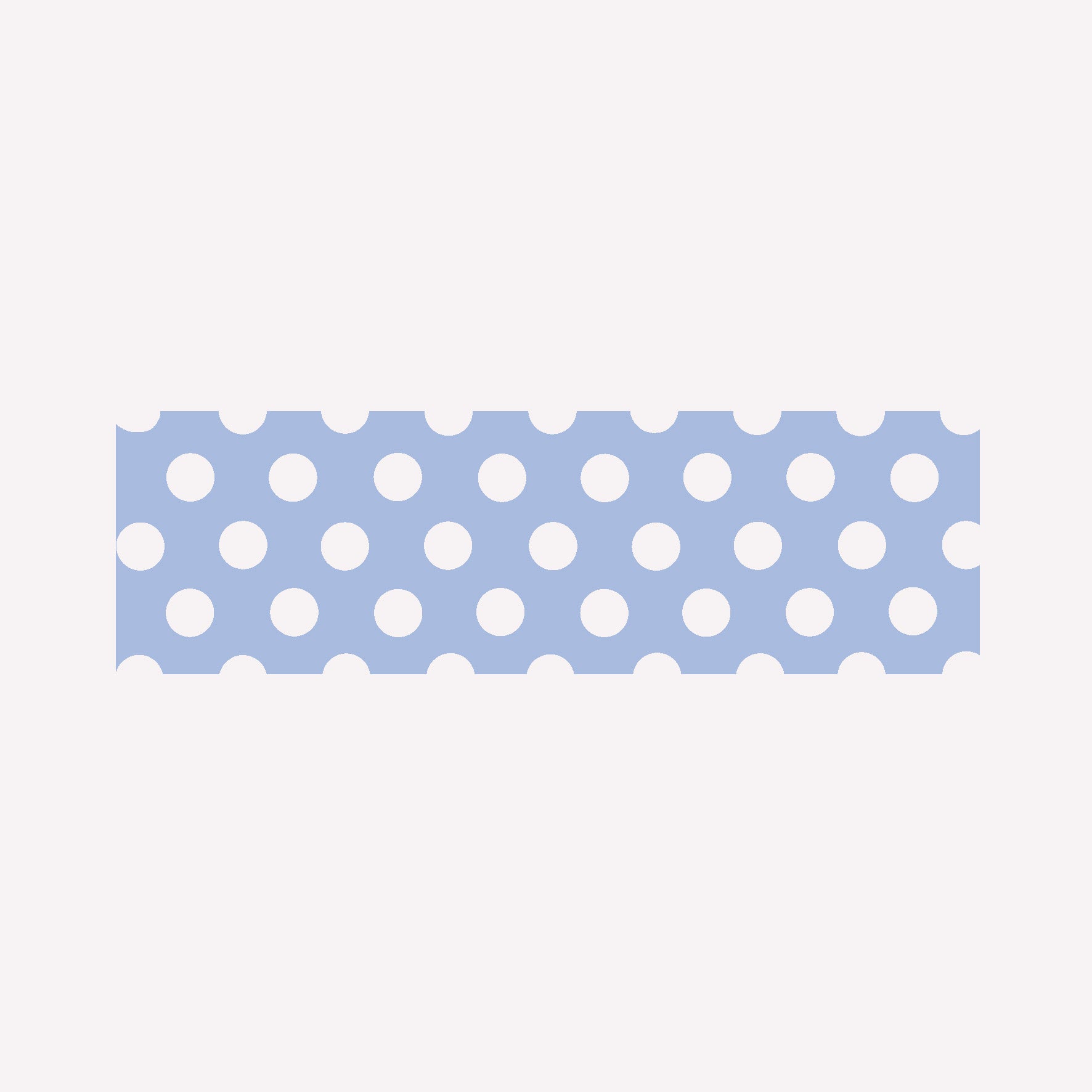 Swatch of MT Washi lightblue purple tape with a pattern of white polkadots. 