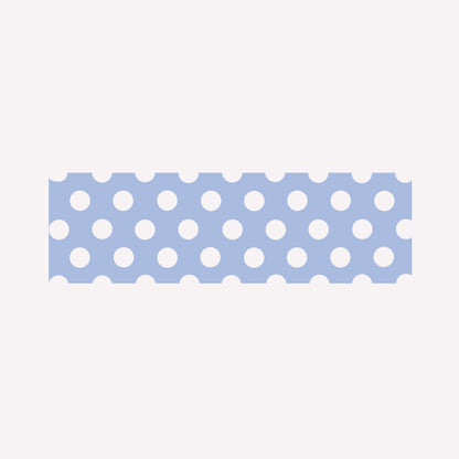 Swatch of MT Washi lightblue purple tape with a pattern of white polkadots. 