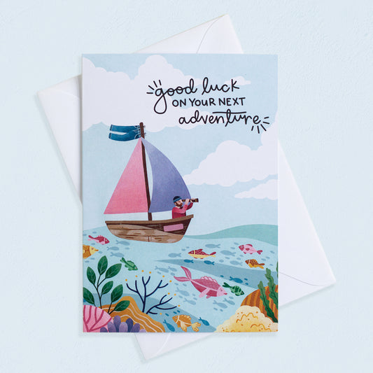 Good Luck On Your Next Adventure Greetings Card