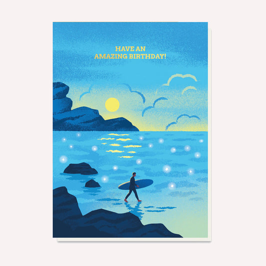 Have An Amazing Birthday Surfer Greetings Card