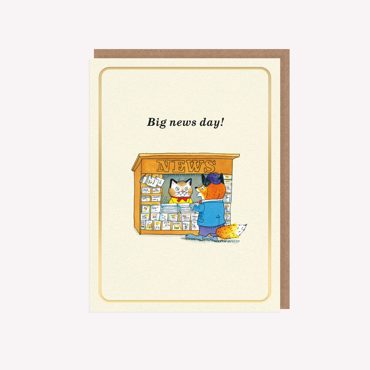 Big News Day! Richard Scarry Mini Greetings Card