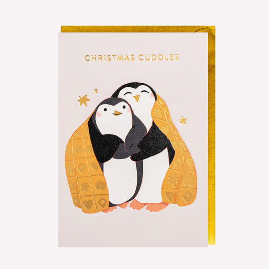 Christmas Cuddles Penguin Greetings Card
