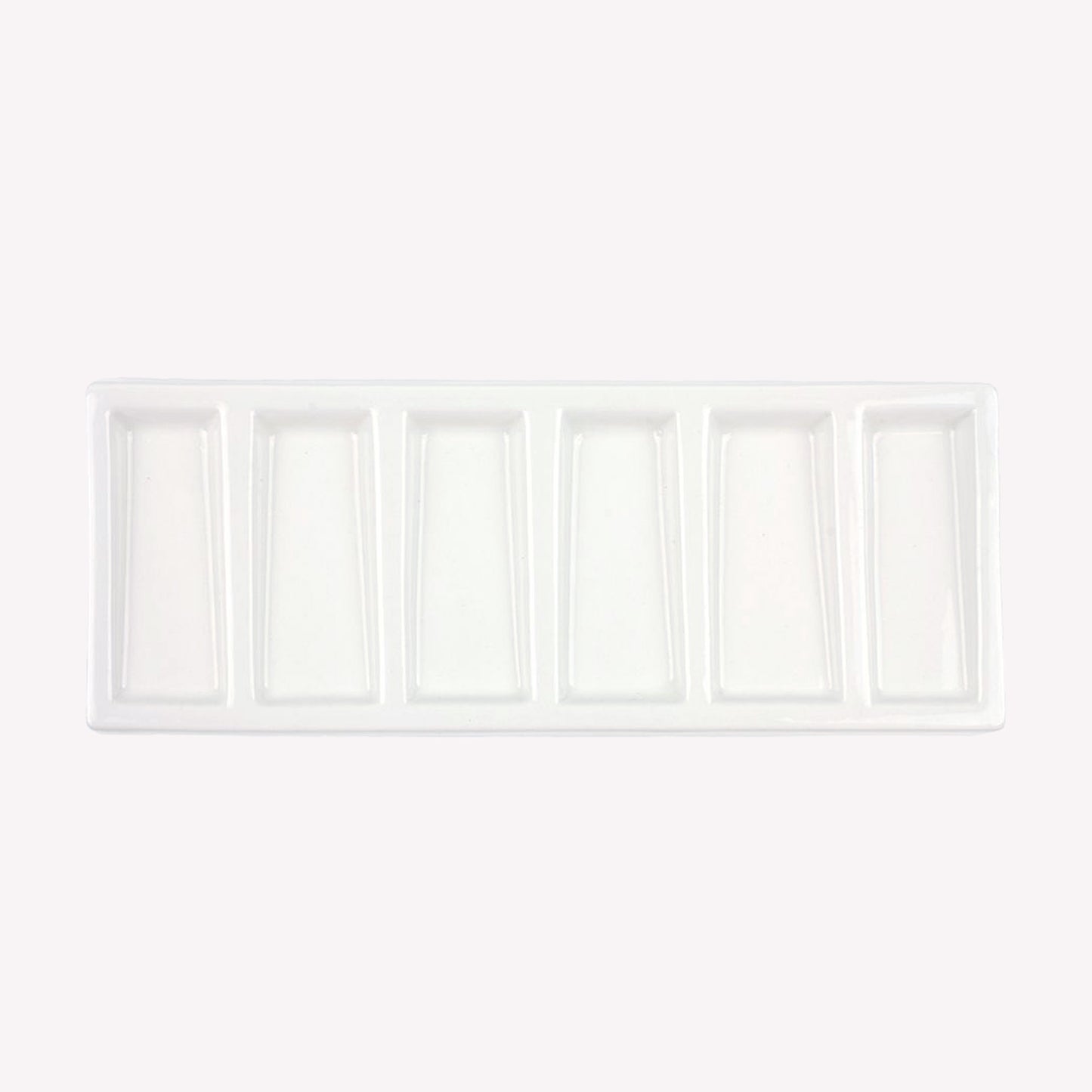 Ceramic 6 Well Oblong Slant Palette