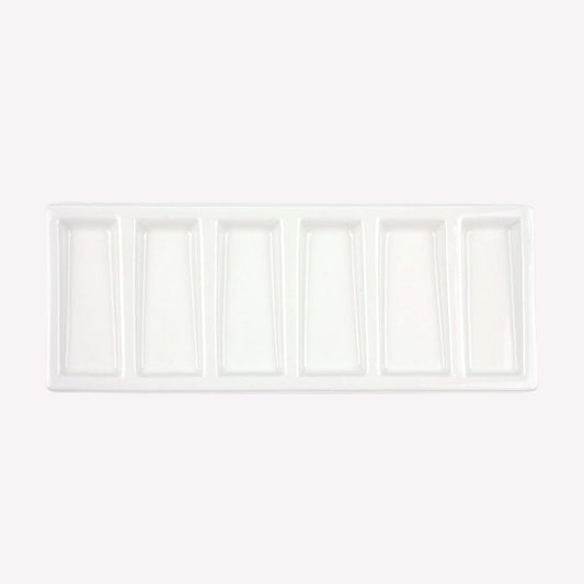 Ceramic 6 Well Oblong Slant Palette