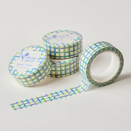 Claire Paul Green Quilted Grid Washi Tape
