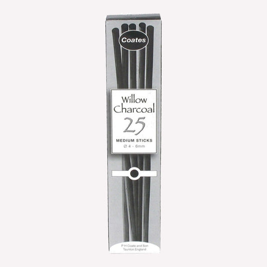 Coates Willow Charcoal Set of 25 Medium Sticks