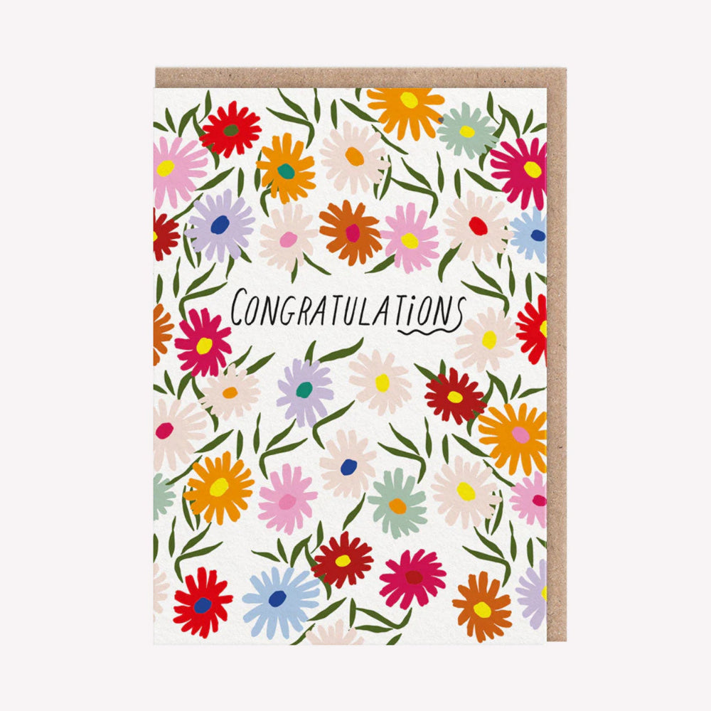 1 Congratulations Congratulations Floral Greetings Card - Salt Art Supply