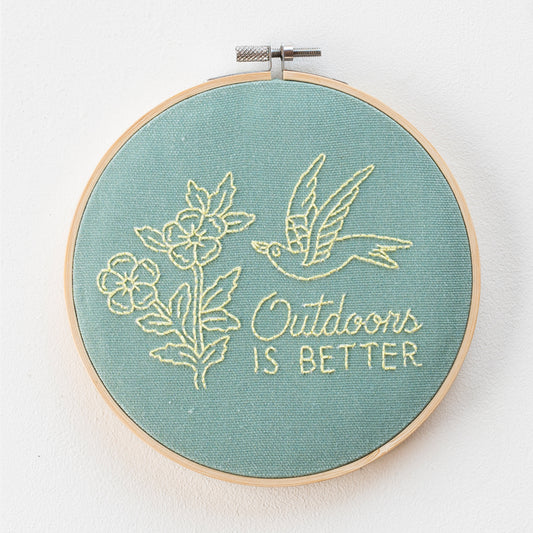Cotton Clara Outdoors Is Better Embroidery Hoop Kit