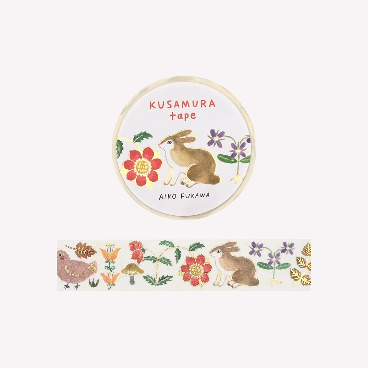 Cozyca Aiko Fukawa Kusamura Bunny Foiled Washi Tape