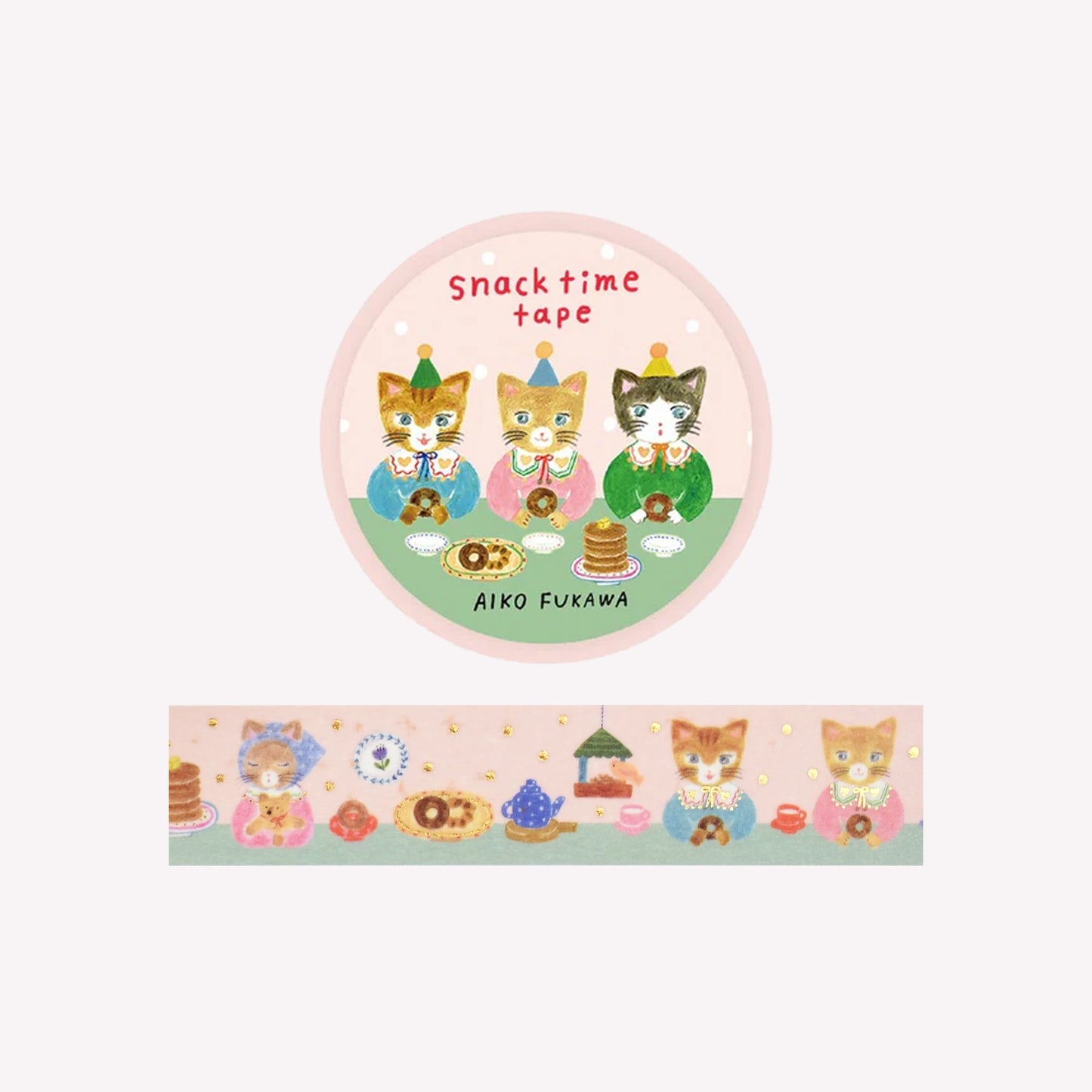 Cozyca Aiko Fukawa Snacktime Cat Foiled Washi Tape