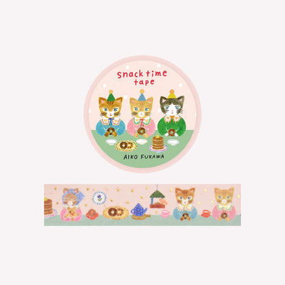 Cozyca Aiko Fukawa Snacktime Cat Foiled Washi Tape