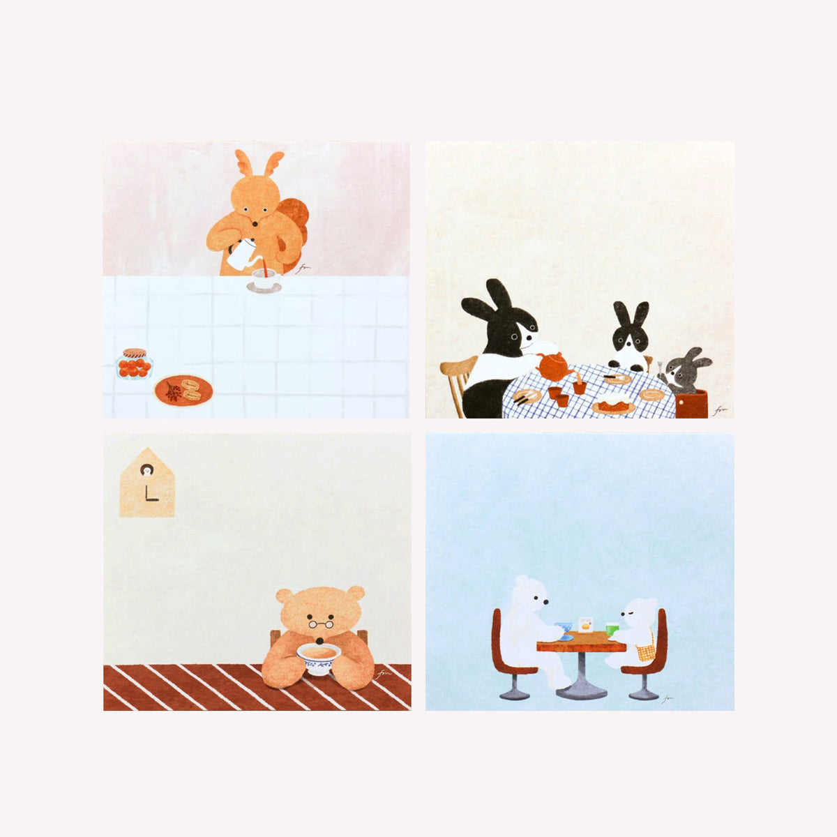 Cozyca Mariko Fukuoka Bunny Tea Time Memo Pad