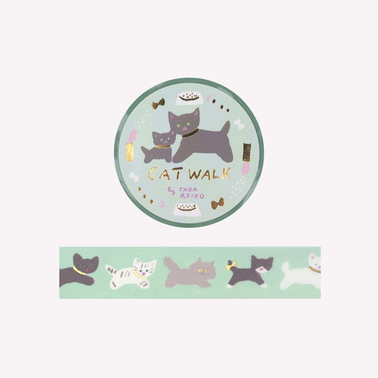 Cozyca Tada Reiko Cat Walk Foiled Washi  Tape