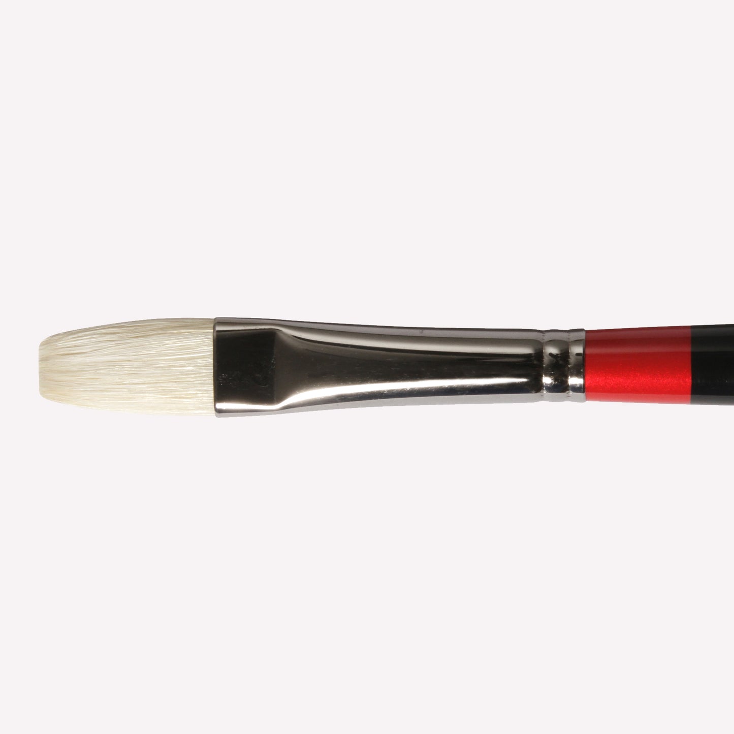 Daler-Rowney Georgian long flat paintbrush in size G48-10 . Brushes have a classy black handle with red detailing and a silver ferrule. 