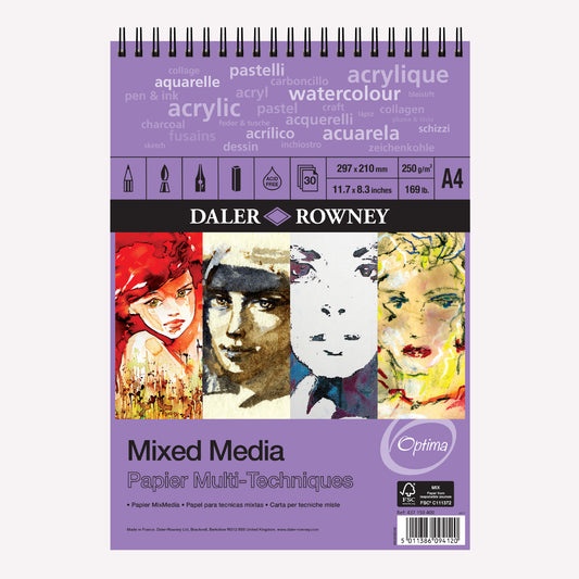 Daler-Rowney A4 Optima Mixed Media Paper Pad