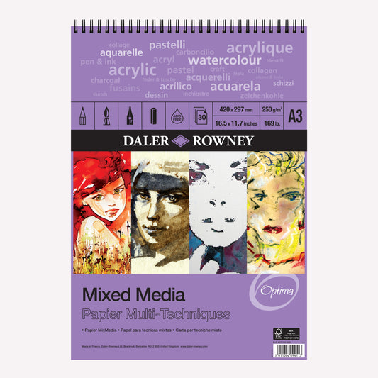 Daler-Rowney A3 Optima Mixed Media Paper Pad