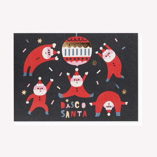 Disco Santa Christmas Greetings Card