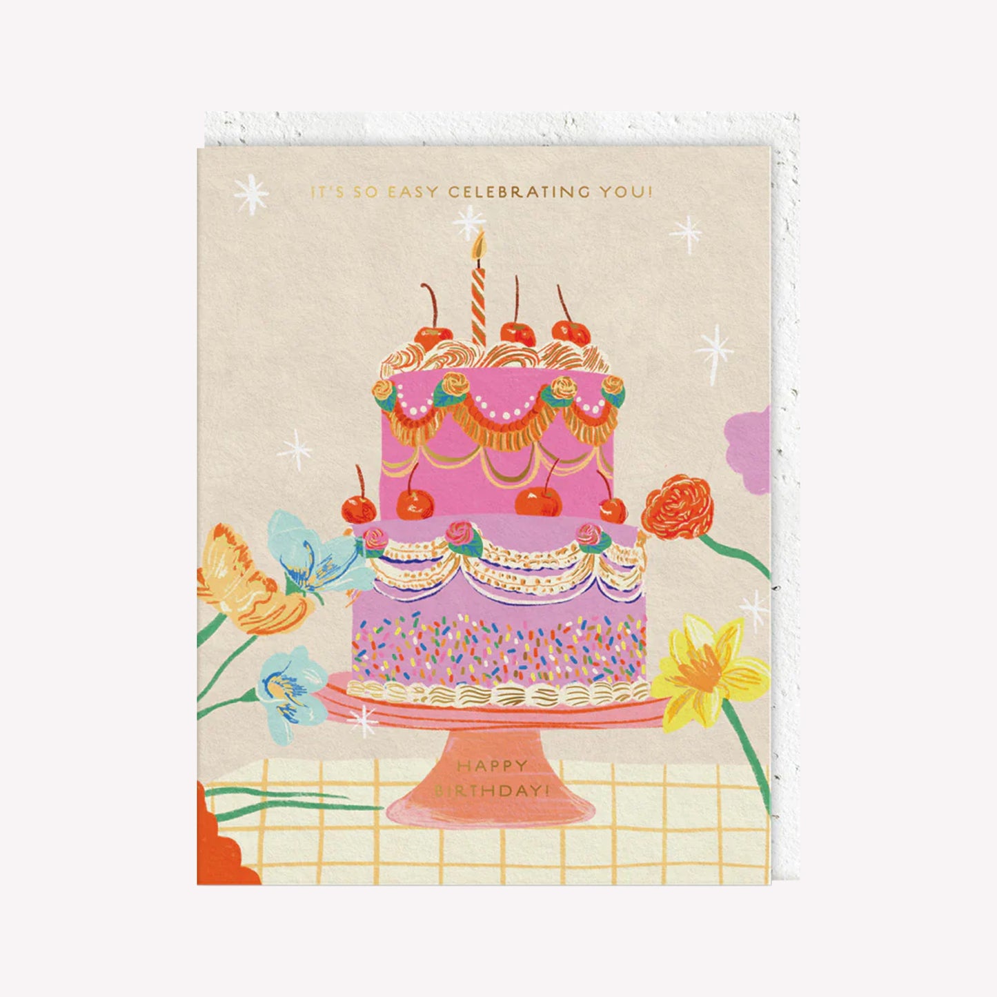 It's So Easy Celebrating You Birthday Cake Greetings Card