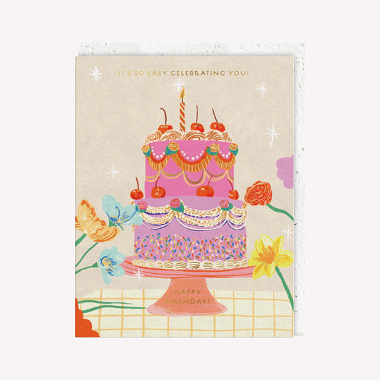 It's So Easy Celebrating You Birthday Cake Greetings Card