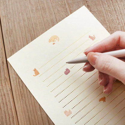 Matoka Papoter Gold Foiled Cats Letter Writing Set